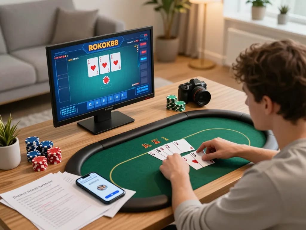 Terlibat dalam permainan poker ROKOK88 dari pengaturan rumah dengan catatan strategis dan aplikasi kasino yang ada.