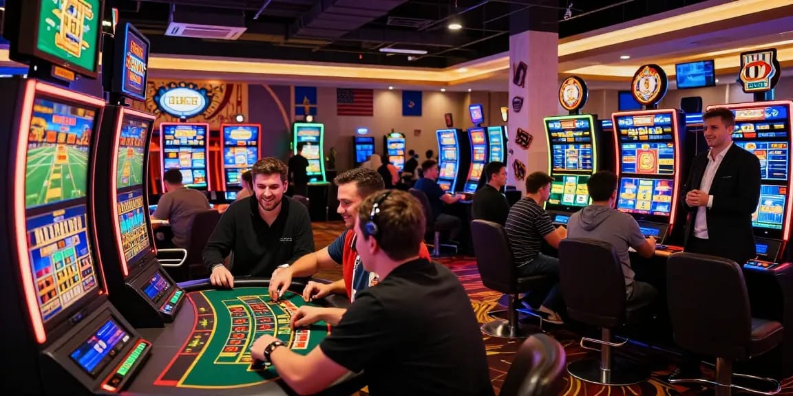 Exciting gaming environment at 181bet with players engaging in sports betting and live casino games.