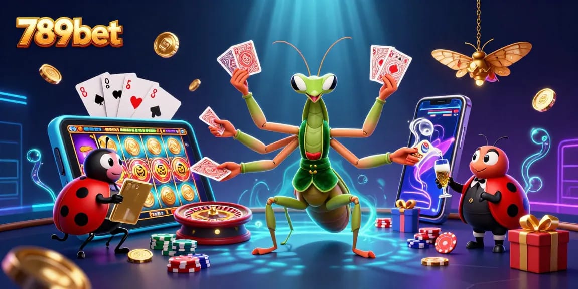 Engage in thrilling gaming adventures with 789bet's dynamic casino illustration, showcasing exciting elements.