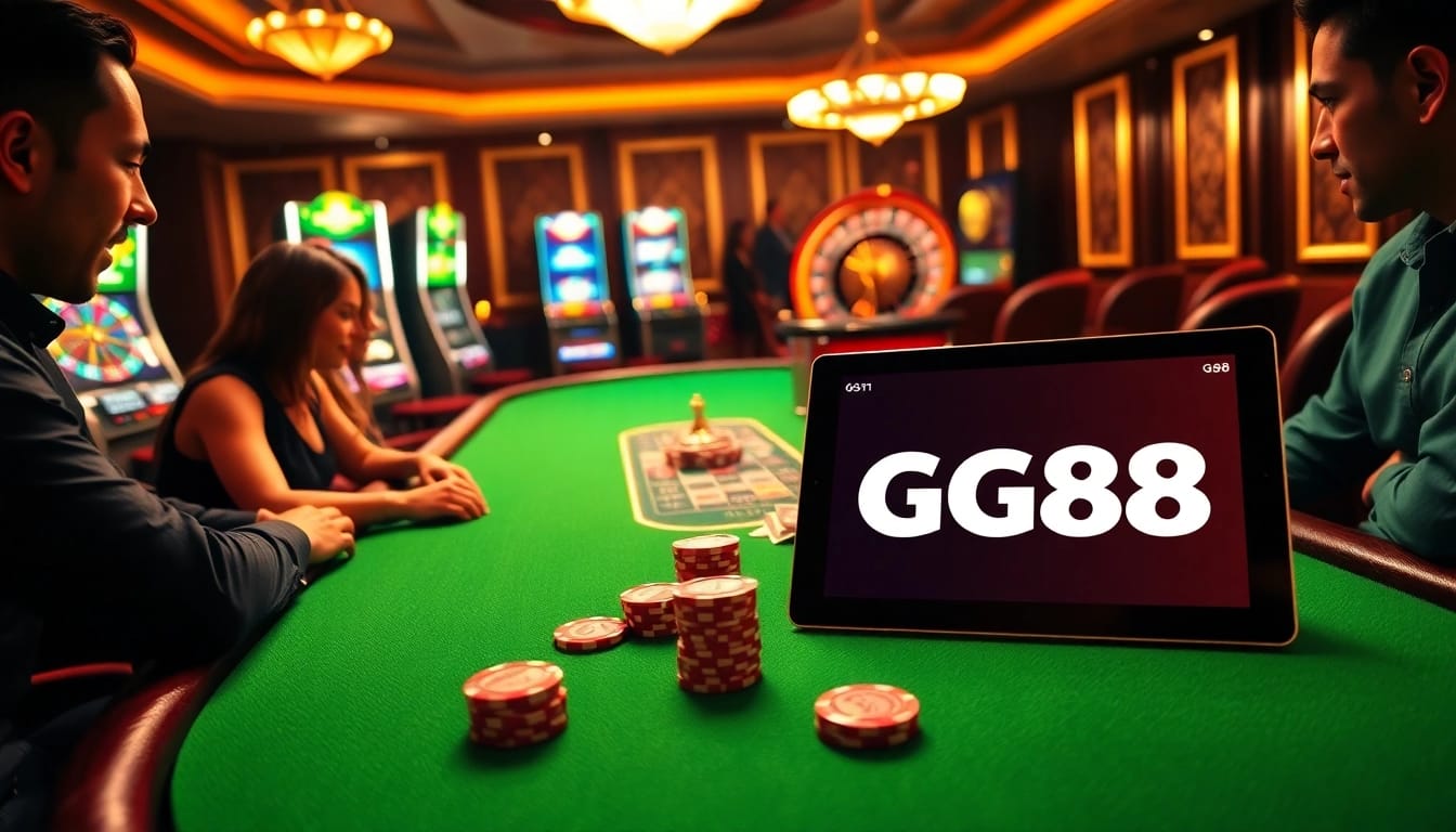 Experience high-stakes excitement at GG88 with vibrant poker chips and winning cards.