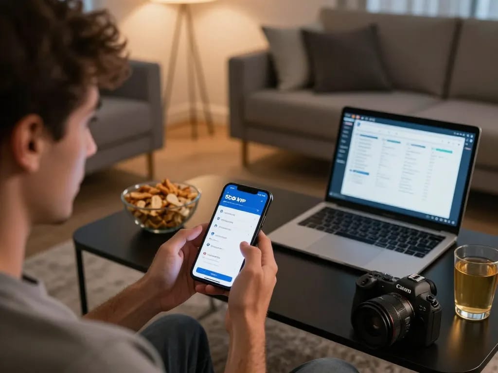 Engaging with SC88 VIP on a smartphone during an exciting home gaming session.