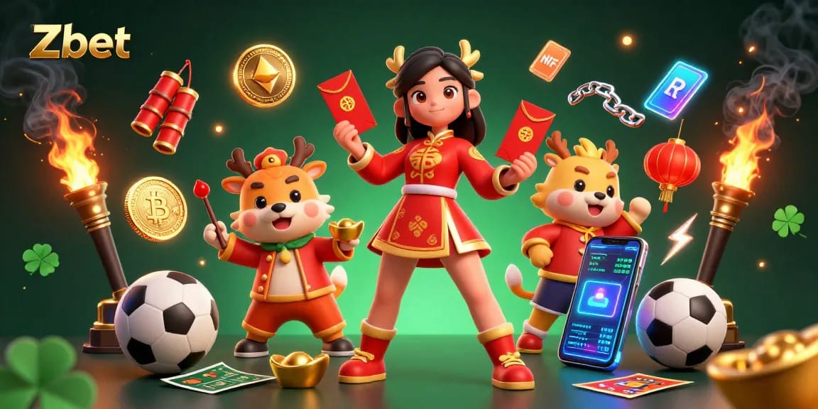 Zbet offers thrilling sports betting with colorful visuals and dynamic elements showcasing cryptocurrency excitement.