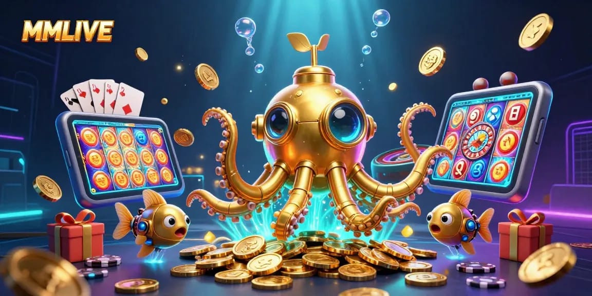 MMLIVE app features vibrant casino elements, enhancing livestream excitement with 3D characters.
