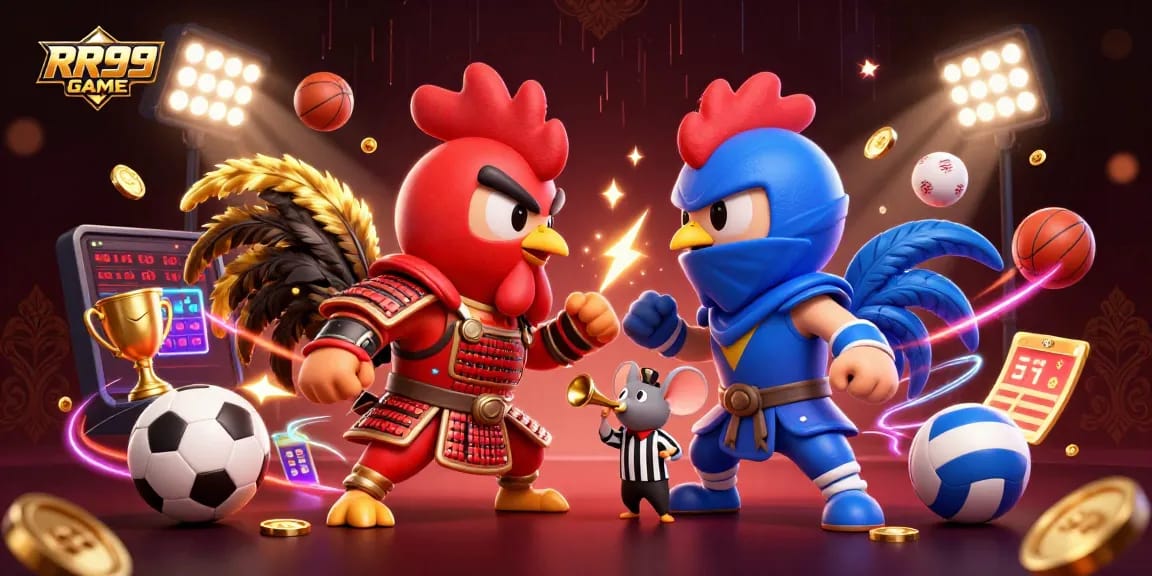 Engage in thrilling battles with RR99 GAME featuring epic rooster fighters and dynamic gaming elements.