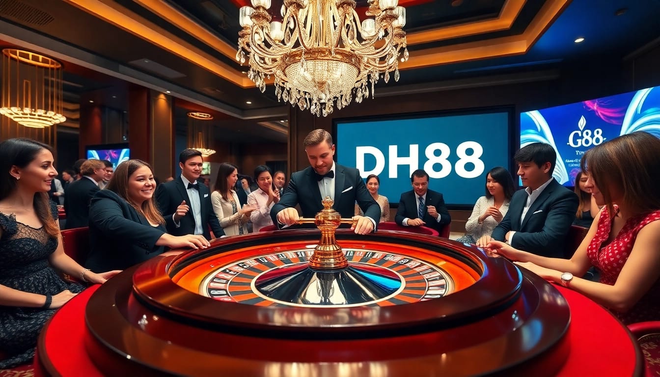 Dive into the thrill of casino action at DH88 with roulette and excited players.
