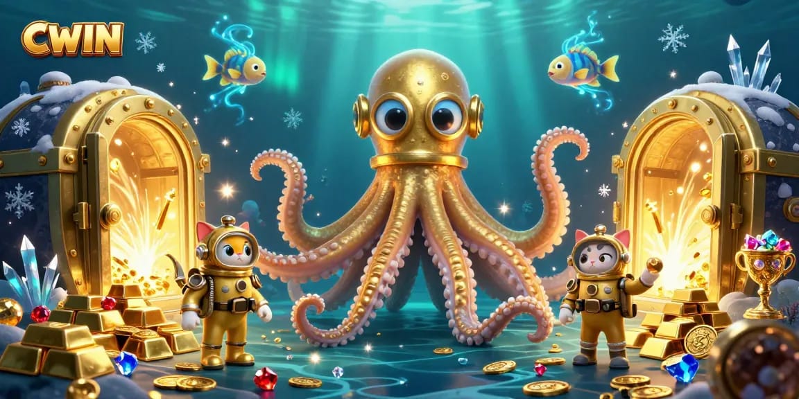 CWIN invites players to dive into thrilling underwater adventures alongside a kraken in a treasure-filled ocean.