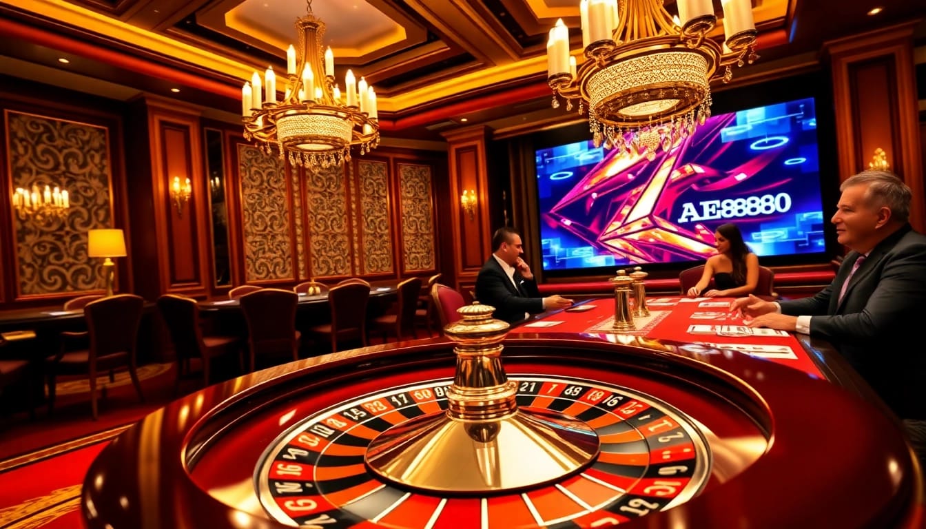 Engaging gameplay at AE888 casino with vibrant roulette wheel and colorful chips showcasing excitement.