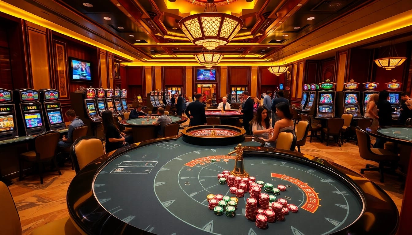 Experience the excitement of betting at 78Win with luxurious casino tables and vibrant gaming elements.