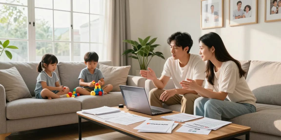 Family discussing best timeshare exit companies in cozy living room