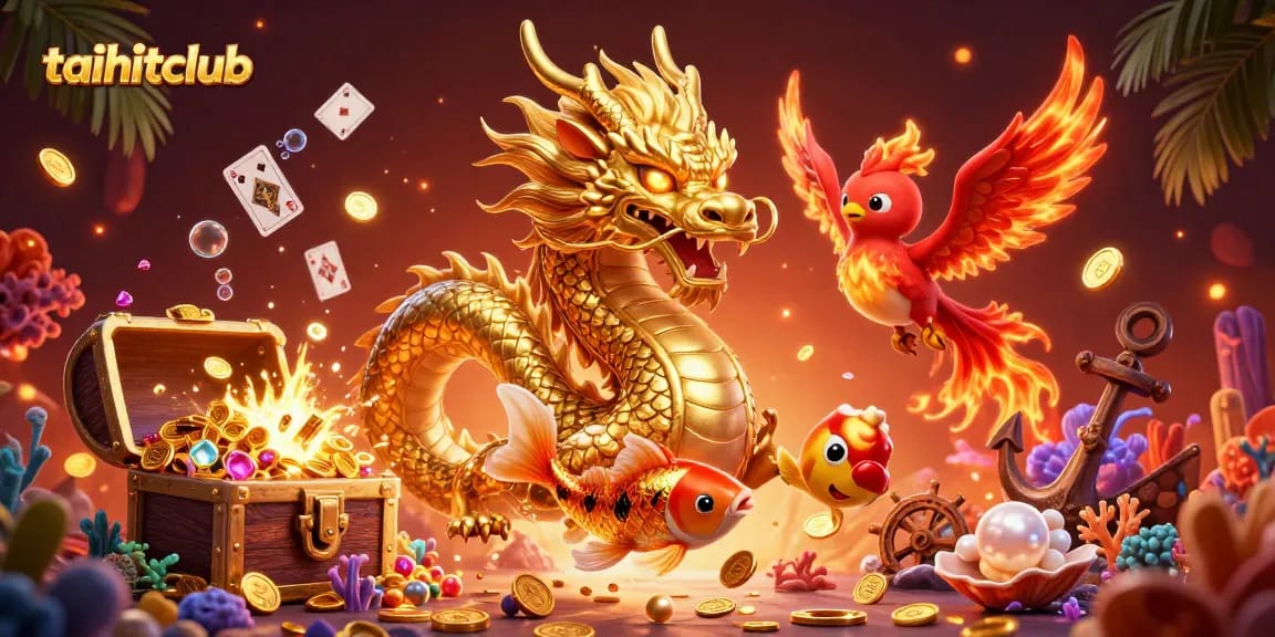 Taihitclub invites players to engage with vibrant casino action, featuring a fierce dragon and mystical creatures.