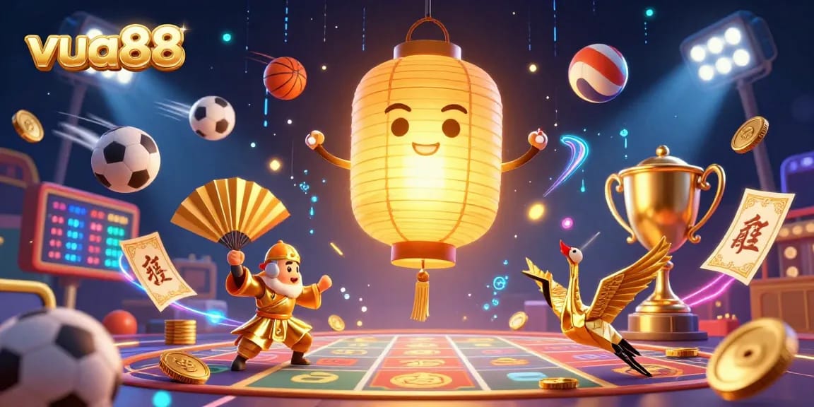 Experience thrilling action at vua88 with vibrant characters and dynamic sports elements filling the scene.