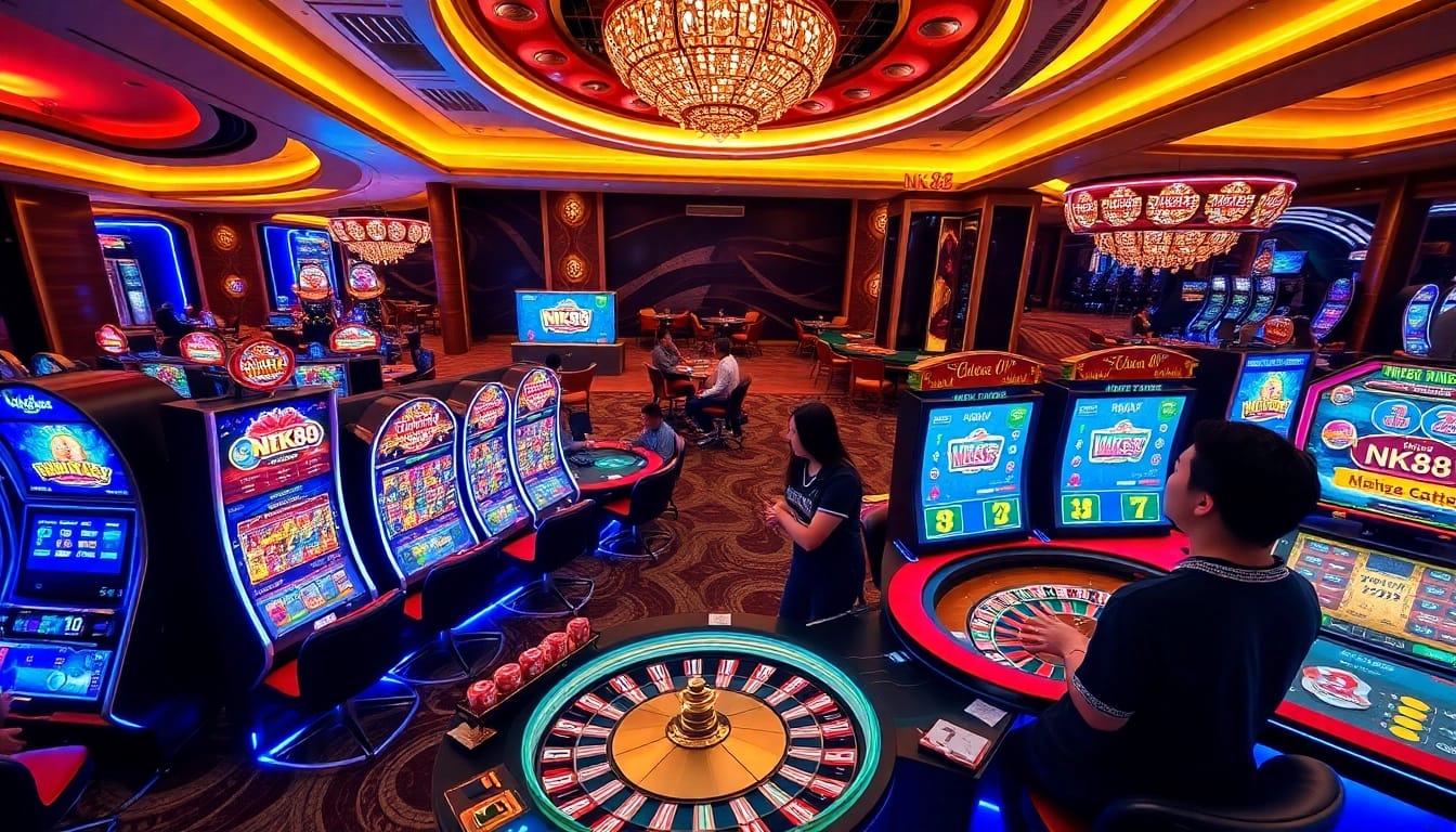 NK88 players enjoying an immersive online casino experience with vibrant gaming interfaces.