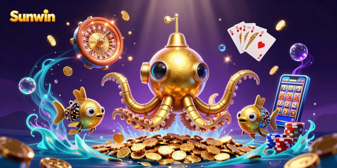 Experience thrilling gameplay with Sunwin's golden treasures and games under a dazzling underwater scene.