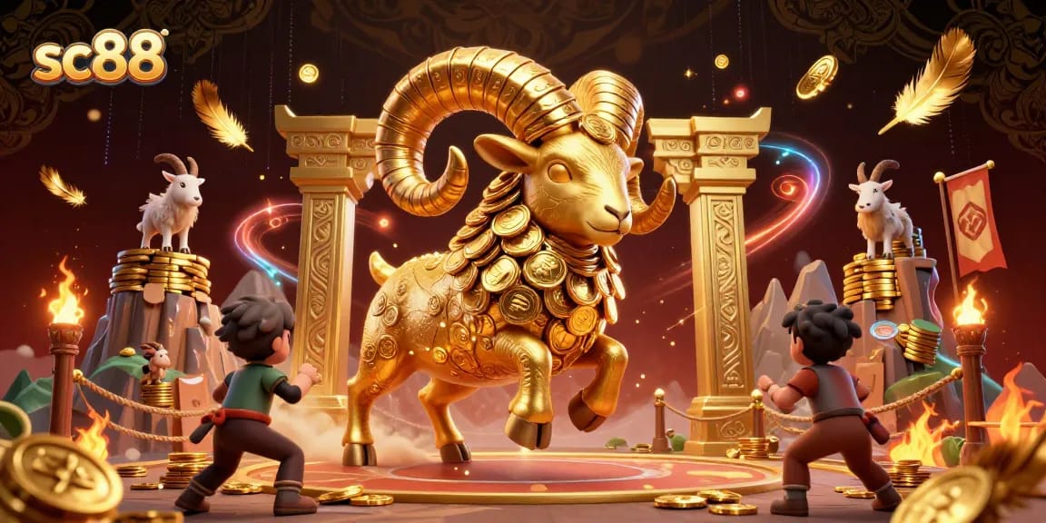 Engage in thrilling gambling with SC88's dynamic casino illustration featuring gold coins and festive elements.