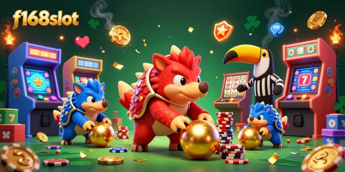 Engage with f168slot through thrilling gameplay featuring pangolins and casino elements in dynamic competition.
