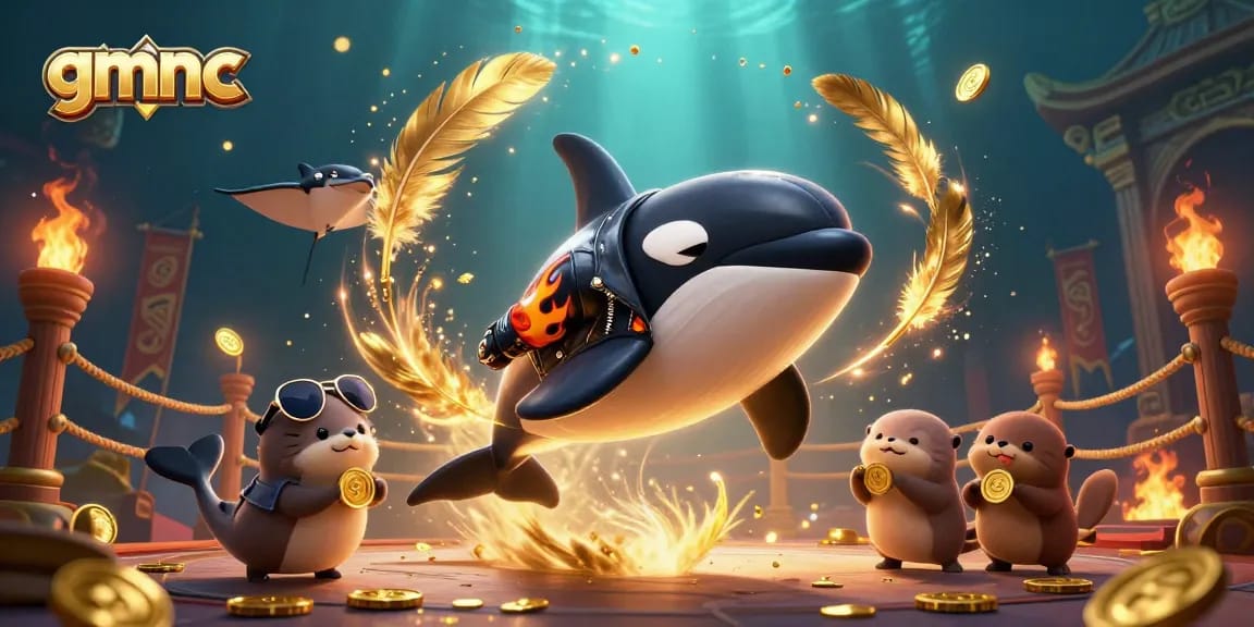 Experience gmnc's vibrant underwater adventure with orca, stingray, and otters winning coins!