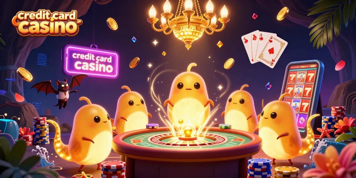 Experience exciting gameplay at a credit card casino with glowing elements and vibrant games.
