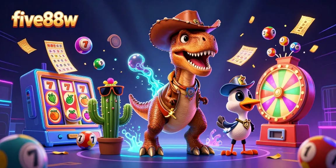 Experience thrilling moments at five88w with exciting slot games, vibrant characters, and engaging casino elements.