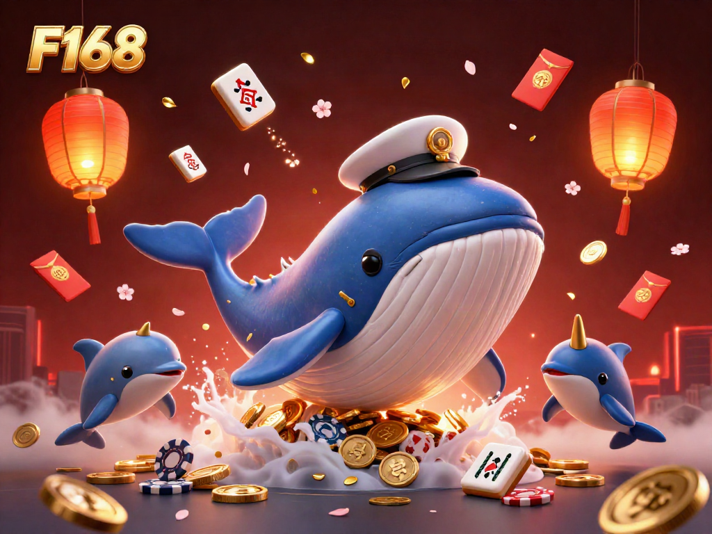 Experience thrilling gameplay at F168 with a vibrant scene featuring playful casino-themed sea creatures.