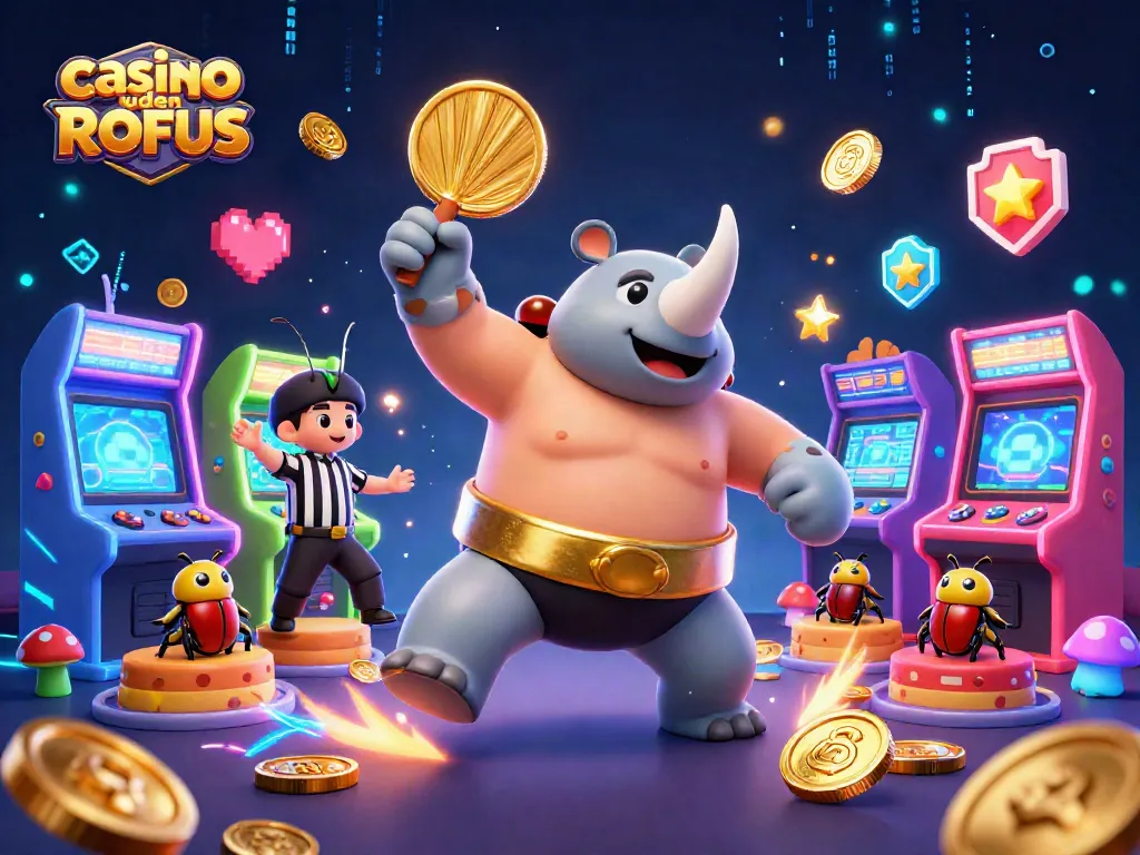 Experience casino uden ROFUS with vibrant characters and energetic gameplay in this immersive illustration.