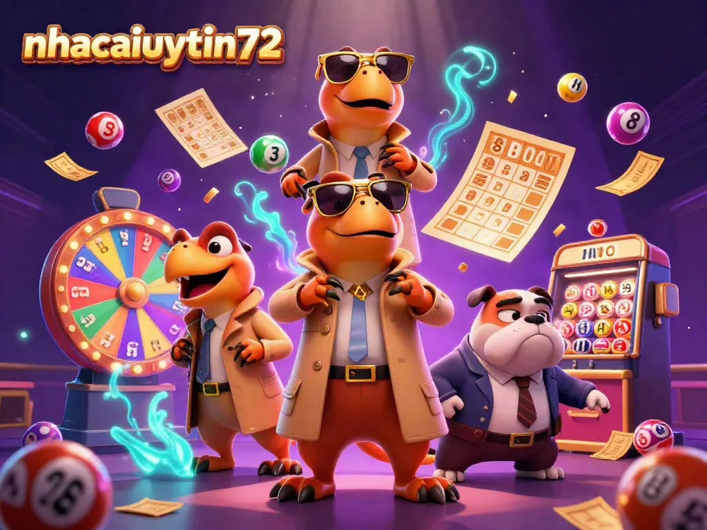 Experience thrilling gaming action at nhacaiuytin72 with vibrant virtual casino characters.