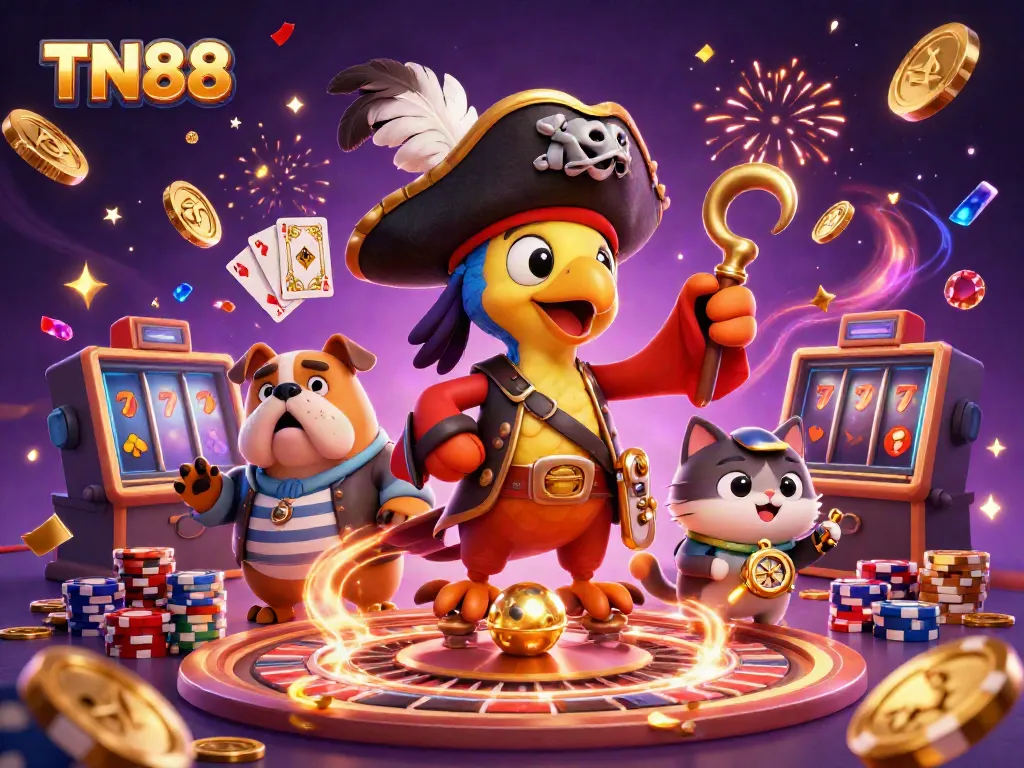 Experience exciting gameplay at TN88 with vibrant characters and dazzling casino elements!