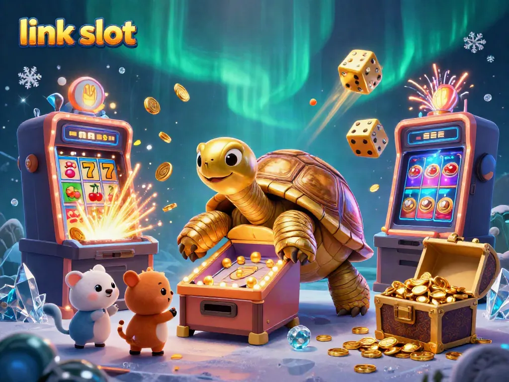 Engage in thrilling gameplay with the link slot featuring a jackpot explosion and colorful casino elements.