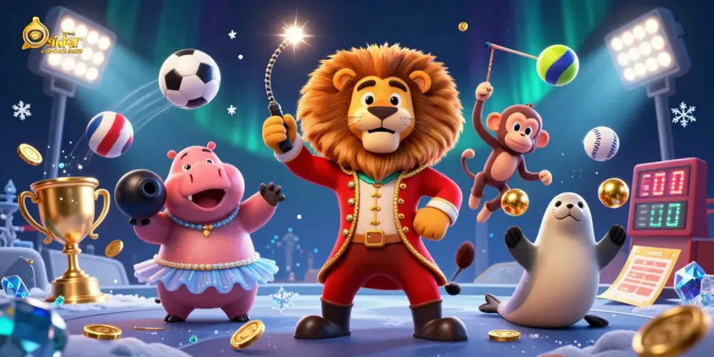Experience the excitement of betting sider uden dansk licens with dynamic 3D circus characters and sports elements.