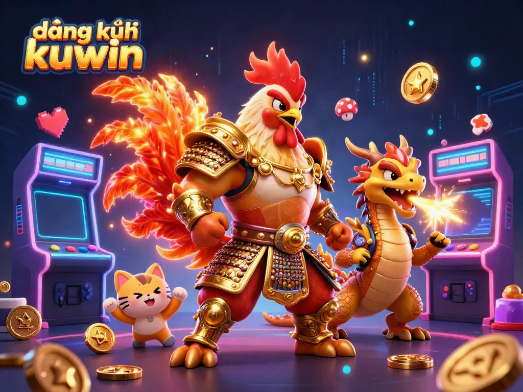 Join the excitement at đăng ký kuwin, featuring vibrant casino warriors and colorful game elements.