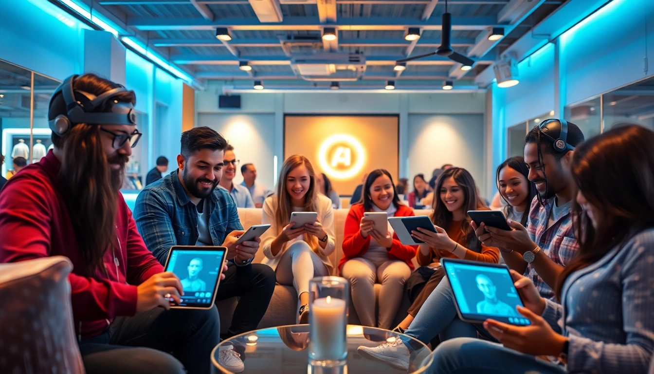 Interactive AI technology scene showcasing crushonai engagement among users.