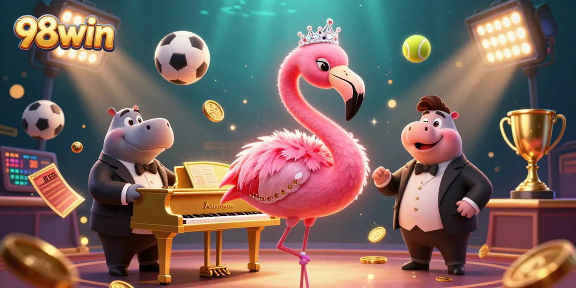 Experience exciting gameplay with 98win's vibrant casino scene featuring lively characters and dynamic betting elements.