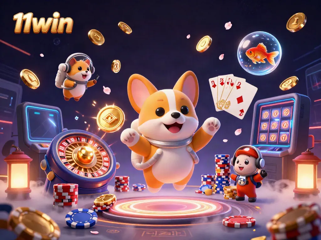 Gain exciting rewards with 11win in a vibrant casino atmosphere featuring dynamic characters and gambling elements.
