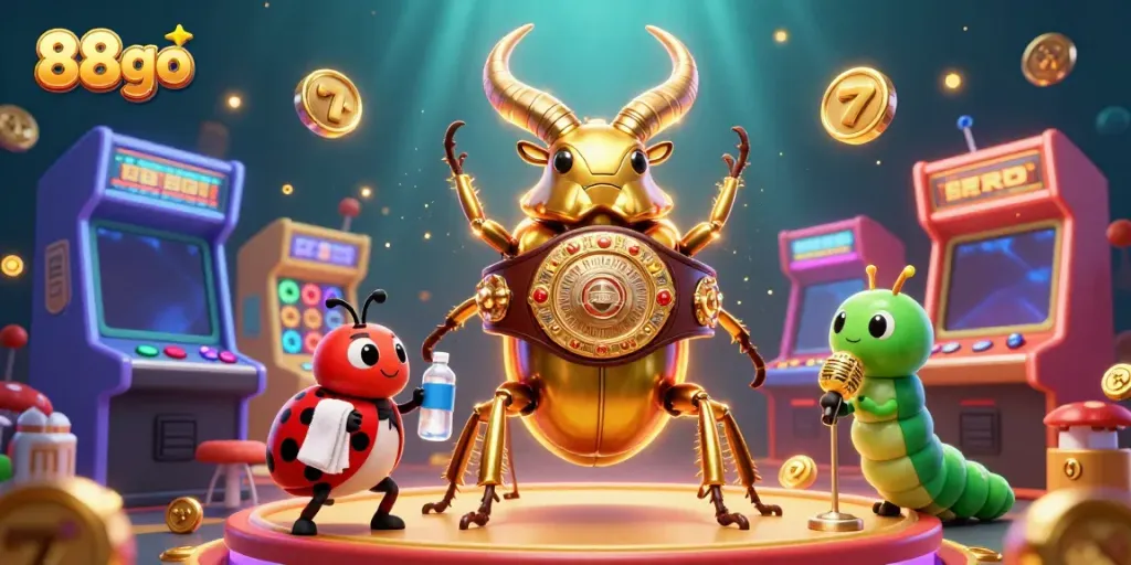 Experience the vibrant casino action of 88go with extraordinary characters amidst colorful slot machines.