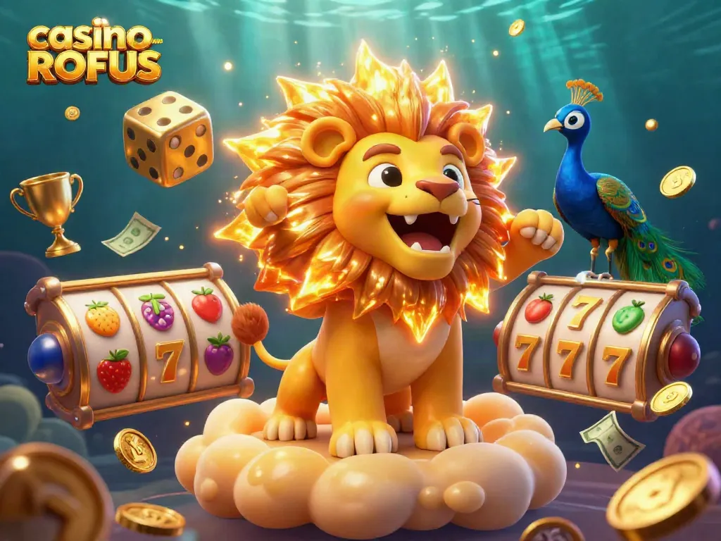 Engage with thrilling gameplay at casino uden ROFUS featuring a vibrant 3D illustration.